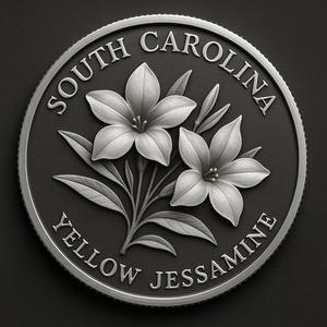 south CArolina state flower yellow jessamine coin token wall art