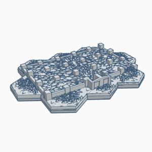Modern Destroyed Parking Garage with Hex Base MDHB013