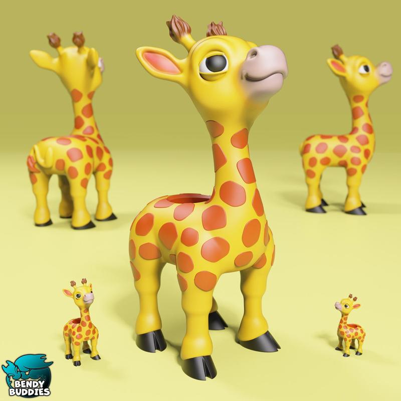 Giraffe Cute Pot / Flower Bowl / Vase Decoration / Pen Holder / Item Container Box / Plant Vessel / Desk Organizer