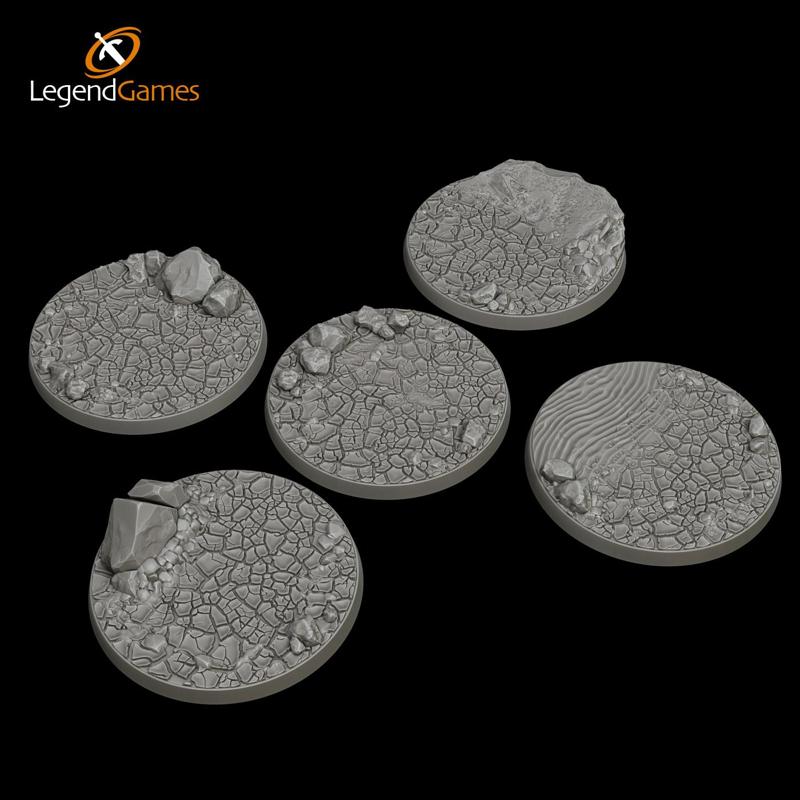 LegendGames 60mm round cracked earth bases