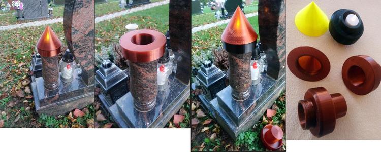 Vase cover for grave ,during Winter