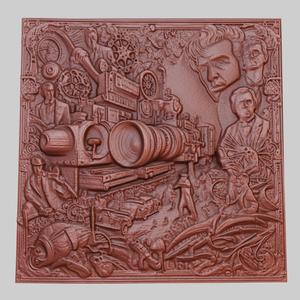 Contact 3d printer relief medallion obj stl