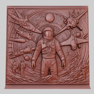 Interstellar 3d printer relief medallion obj stl
