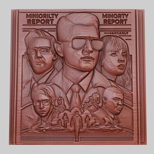 Minority Report 3d printer relief medallion obj stl