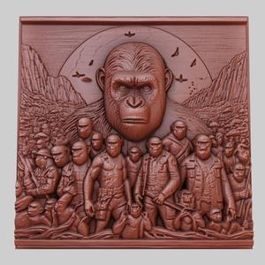 Planet of the Apes 3d printer relief medallion obj stl