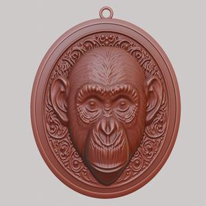 Chimpanzee Animal Necklace Chimpanzee Animal Pendant for CNC Router Laser & 3D Printer