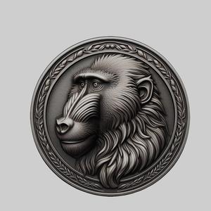Baboon Animal Head Baboon Animal Medallion for CNC Router Laser & 3D Printer