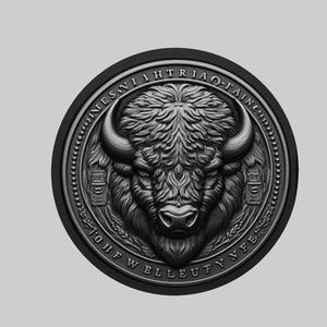 Bison Animal Head Bison Animal Medallion for CNC Router Laser & 3D Printer