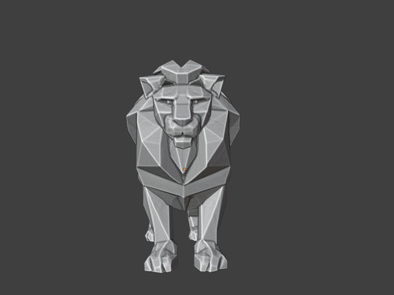 Geometric Lion Model K044 Gift Bust Figure Unique & Detailed 3D Print Model