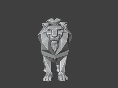 Geometric Lion Model K044 Gift Bust Figure Unique & Detailed 3D Print Model