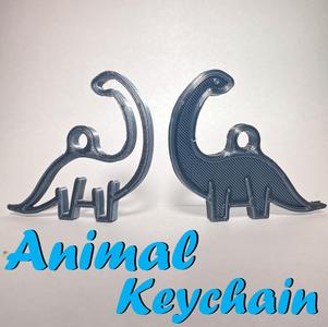 2D Brontosaurus Keychain