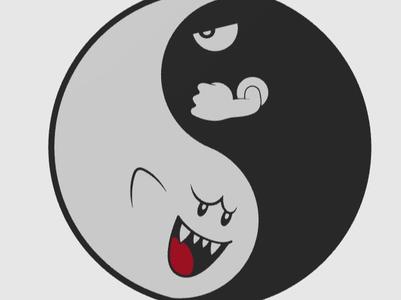Ying yang Ghost Rocket Lamp