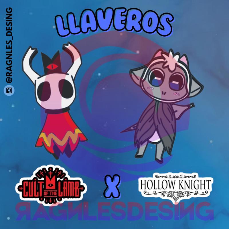 Hollow Knight x Cult of the Lamb keychains