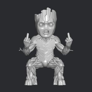 Middle finger angry Groot