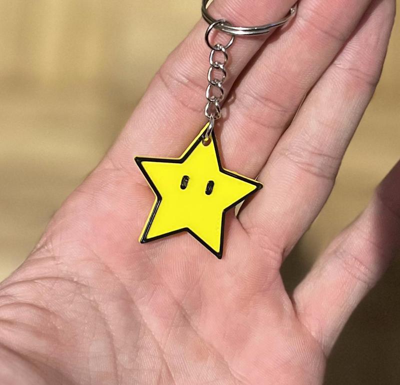 Mario Star Keychain