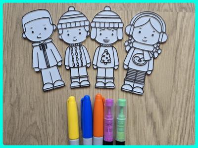 Kids Girl Boy Winter Cute Diy Color No Ams Set 8