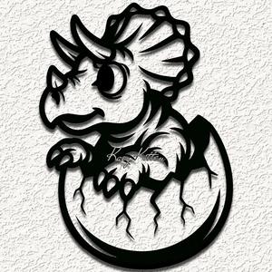 baby triceratops dinosaur egg wall art home decor