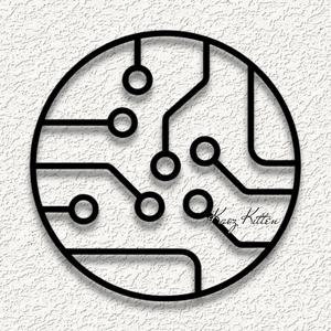 circle simple circuit wall art home decor