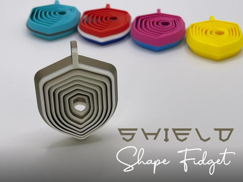 Shield Fidget Shape Toy with optional Keychain