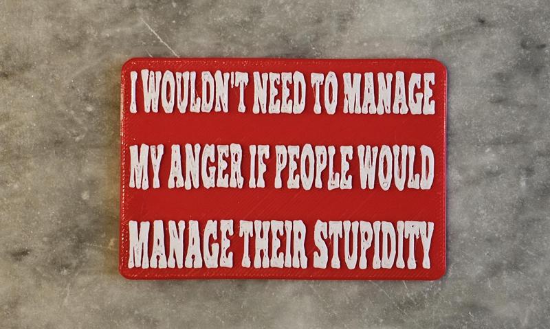 Stupidity manager sign