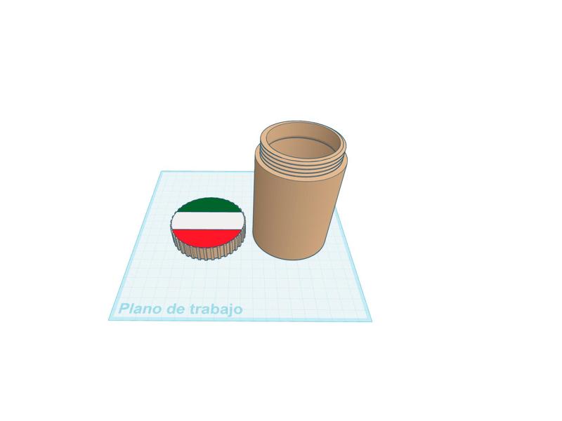 Cylindrical Screw-Top Jar with Embossed Italian Flag