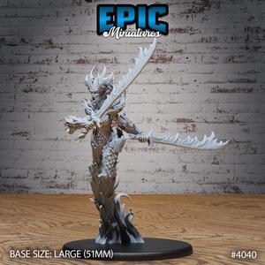 Fire Elemental Female Swords ‧ DnD Miniature ‧ Tabletop Miniatures ‧ Gaming Monster ‧ 3D Model ‧ RPG ‧ DnDminis ‧ STL FILE