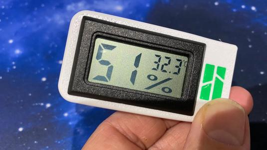 Rounded rectangle Hygrometer magnetic holder for Bambu Lab P1S, P1P, X1