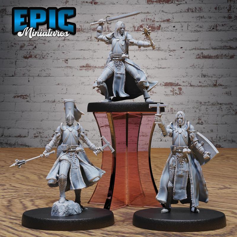 New World Cleric Female Set ‧ DnD Miniature ‧ Tabletop Miniatures ‧ Gaming Monster ‧ 3D Model ‧ RPG ‧ DnDminis ‧ STL FILE