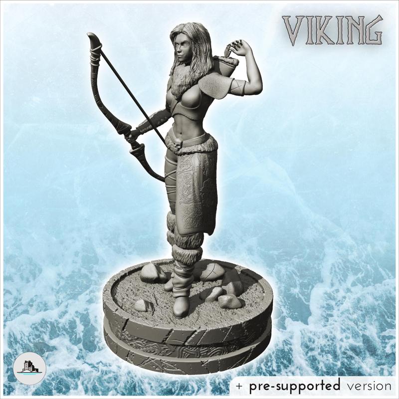 Female Viking archer with leather boots and animal skin armor (19) - North Northern Norse Nordic Saga 28mm 20mm 15mm
