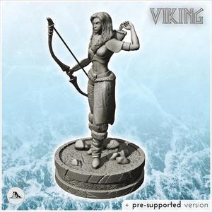 Female Viking archer with leather boots and animal skin armor (19) - North Northern Norse Nordic Saga 28mm 20mm 15mm