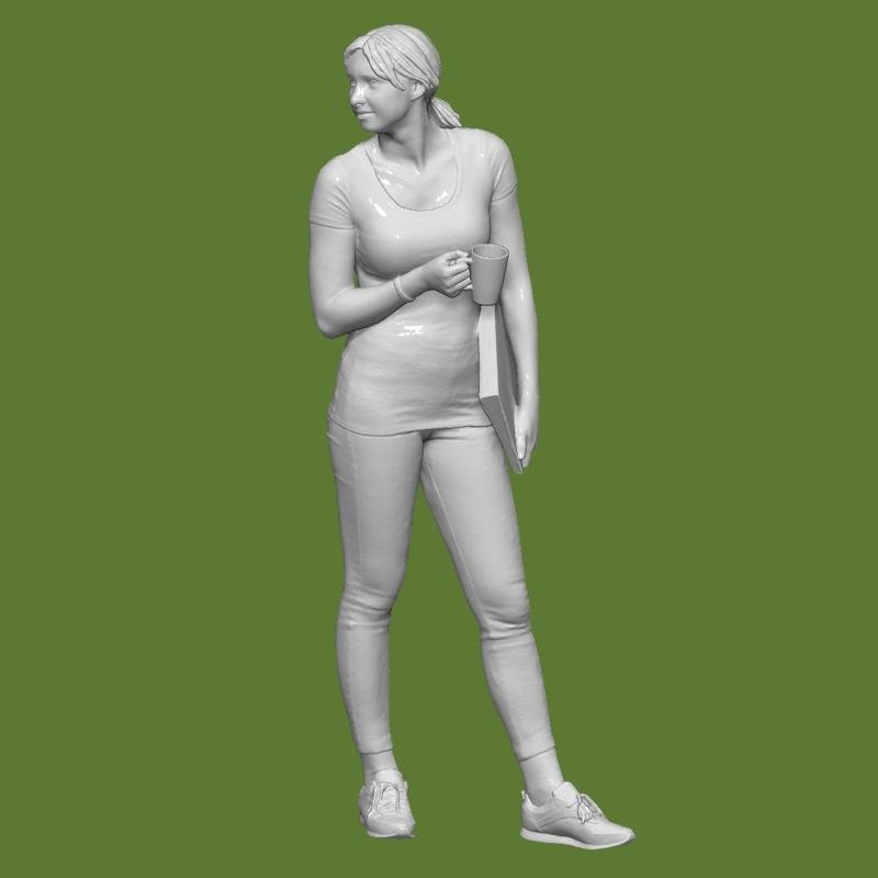 WOMAN WITH MUG PEOPLE CHARACTER DIORAMA