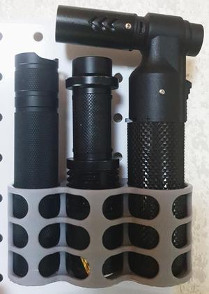Wall mount for gas lighter and flashlights