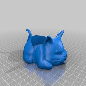 Gros chat mignon porte-bougie /  Big cute cat candle holder