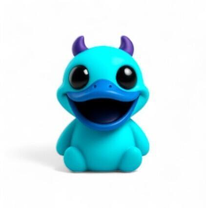 Cubbuu Quorblu – Creepy Cute Chubby Demon Duck STL | Derpy Horned Creature 3D Printable Toy