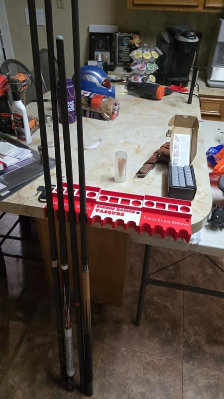Pool Cue Holder with Weight Cutout