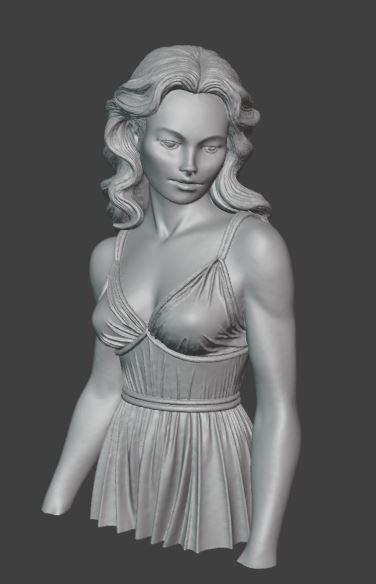 Realistic Female Bust Elegant Woman Sculpture