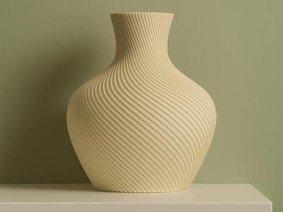 Flattened Vase for Shelves
