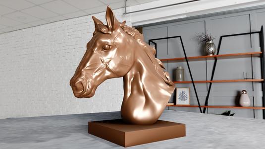 horse bust statue stl 3d print file