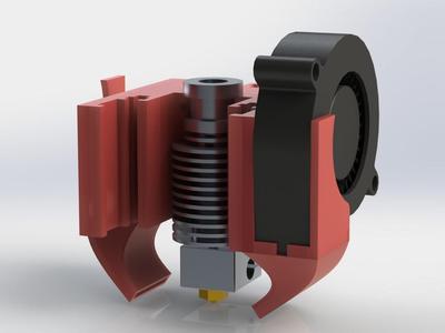 Monoprice MP10 E3DV6 Mount/Dual Fan