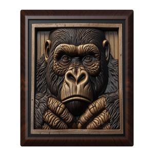 Gorilla animal wall art relief wall decor