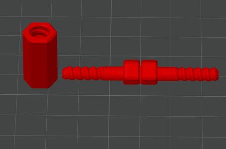 Shorter Rack Stud and Wrench (More forgiving for lower fidelity printers)