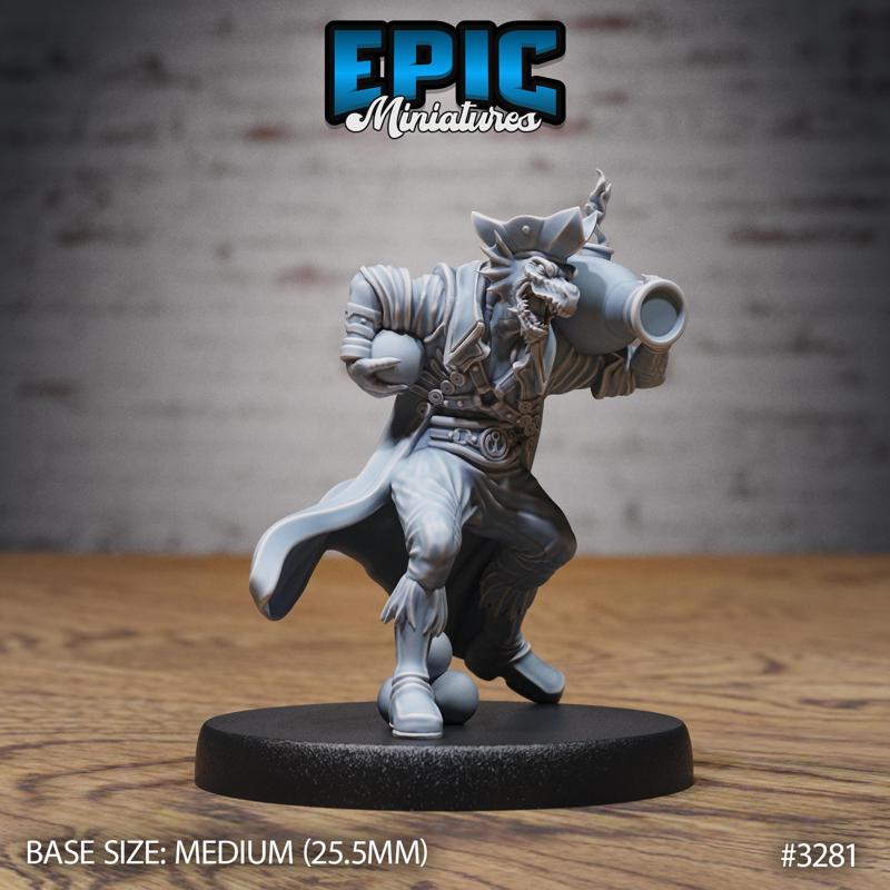 Dragonborn Pirate Canon ‧ DnD Miniature ‧ Tabletop Miniatures ‧ Gaming Monster ‧ 3D Model ‧ RPG ‧ DnDminis ‧ STL FILE