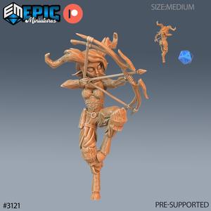 Satyr Girl Shooting ‧ DnD Miniature ‧ Tabletop Miniatures ‧ Gaming Monster ‧ 3D Model ‧ RPG ‧ DnDminis ‧ STL FILE