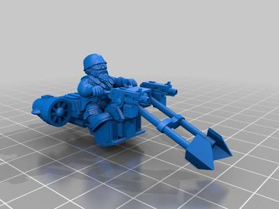 28mm Space Dwarf Combat Jet Bike With Rider