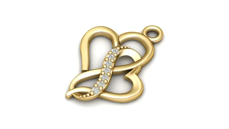 Stylish heart Shaped Pendant 3d Printable Model