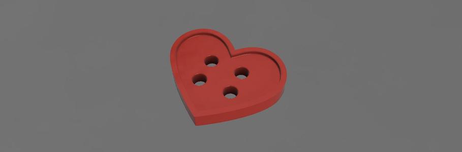 Valentine Day Heart Button