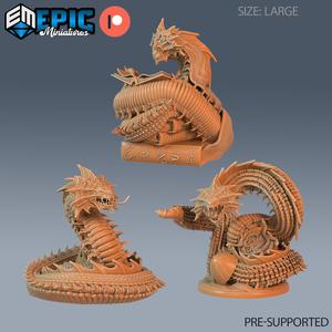 Giant Summoned Snake Set ‧ DnD Miniature ‧ Tabletop Miniatures ‧ Gaming Monster ‧ 3D Model ‧ RPG ‧ DnDminis ‧ STL FILE