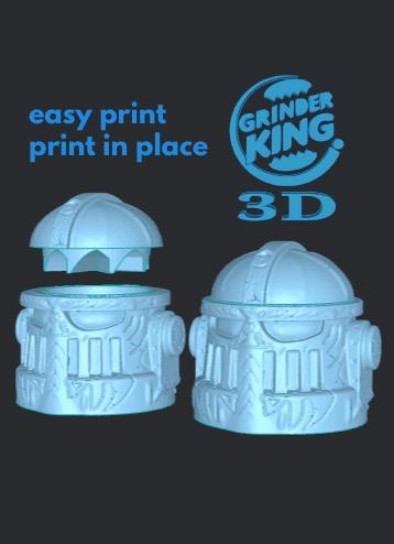 GRINDER CHOPPER WEED IRON HEAD 100X110X100 MM PRINT-IN-PLACE EASY PRINT. FDM SLA.GRINDER LARGE