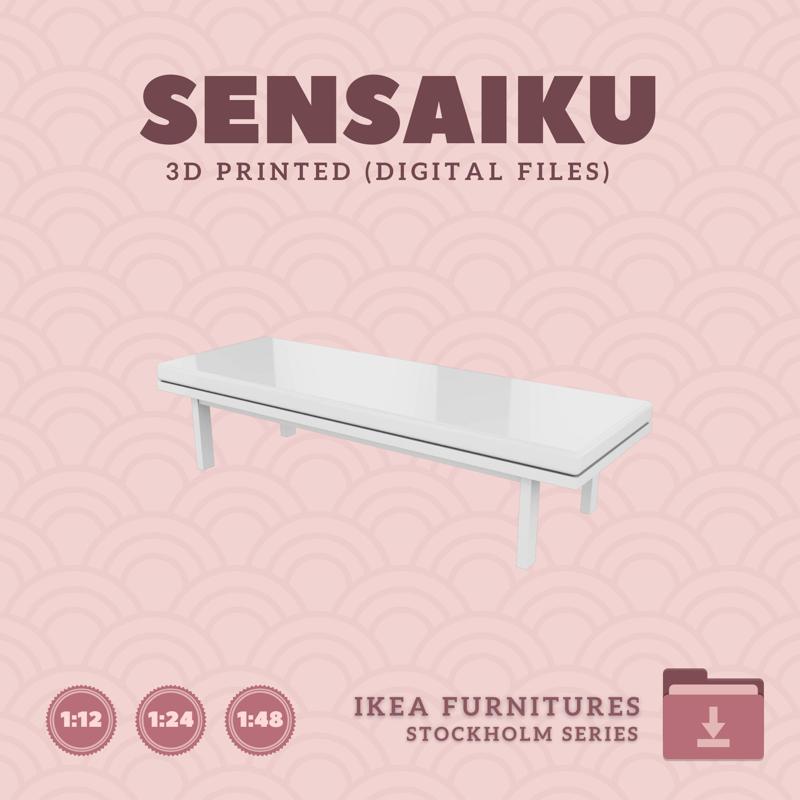 Miniature Replica 10. STOCKHOLM 2025 Bench with Pad for Miniature Dollhouse - IKEA - 3D Print Instant Download