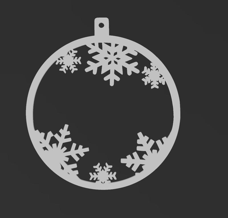 Model 3D Snow Globe 2D with Snowflakes - Winter Wall Decoration to Print [LICENCE COMMERCIALE] [LICENCE COMMERCIAL